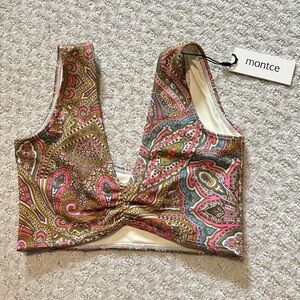 Free people x Montce paisley bikini swim top